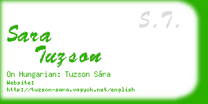 sara tuzson business card